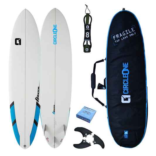 7ft 6 Razor Mini Mal Matt Finish Surfboard – Package Includes Bag, Fins, Wax & Leash