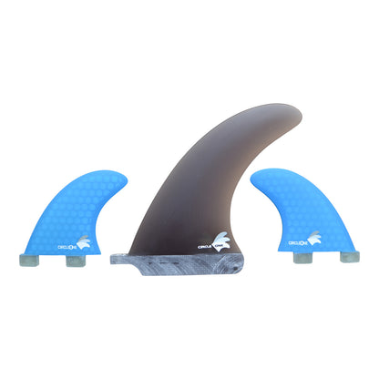 6inch Centre Fin – Smokey Fibreglass 6inch Centre Fin + 2 Honeycomb Side Fins (FCS Compatible) | Funky Town Shop