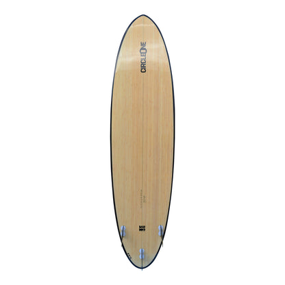 7′ 2″ Bamboo Round Tail Mini Mal Surfboard Package – Includes Bag, Leash, Fins & Wax | Funky Town Shop