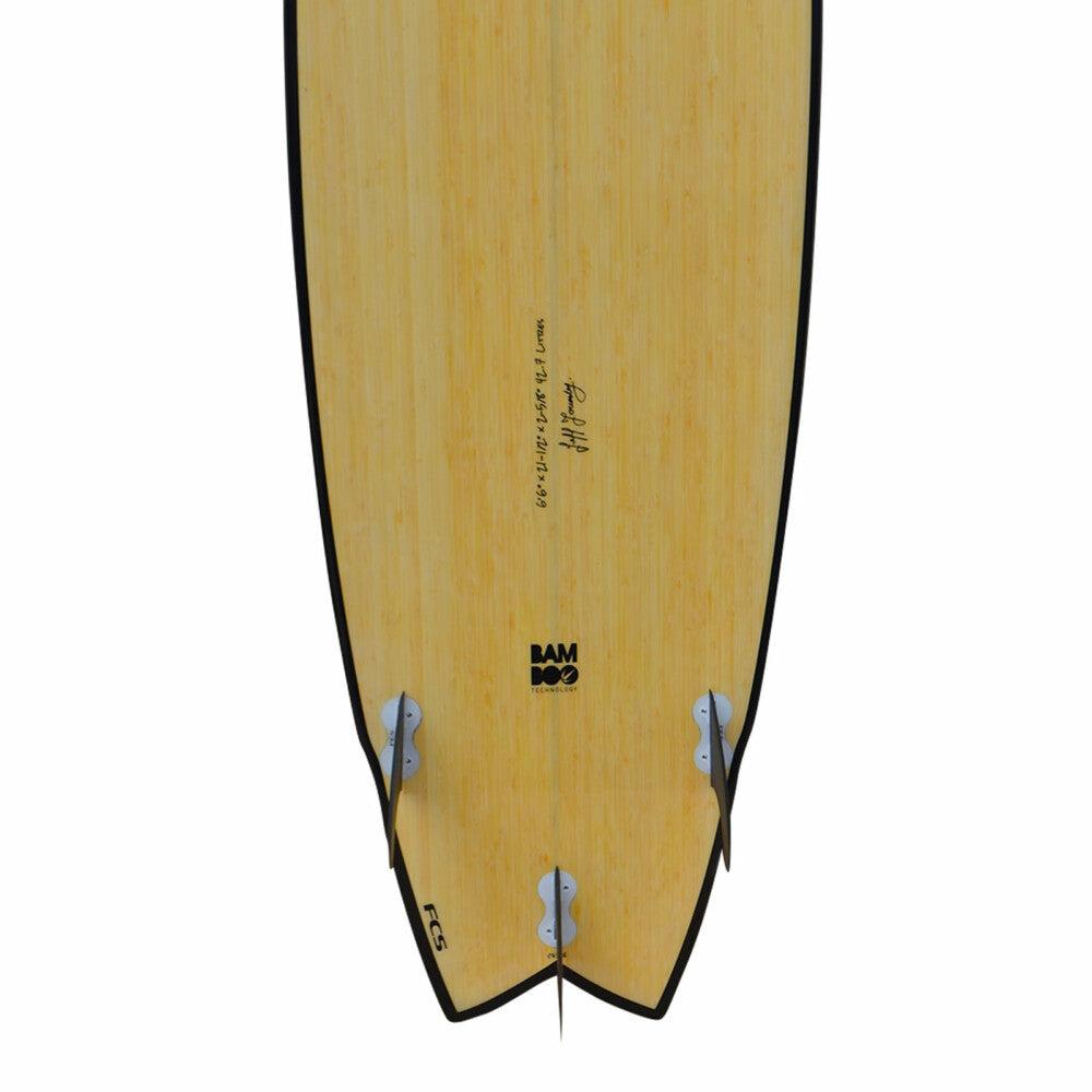 6′ 6″ Bamboo Wing Swallow Tail Shortboard Surfboard | Funky Town Shop