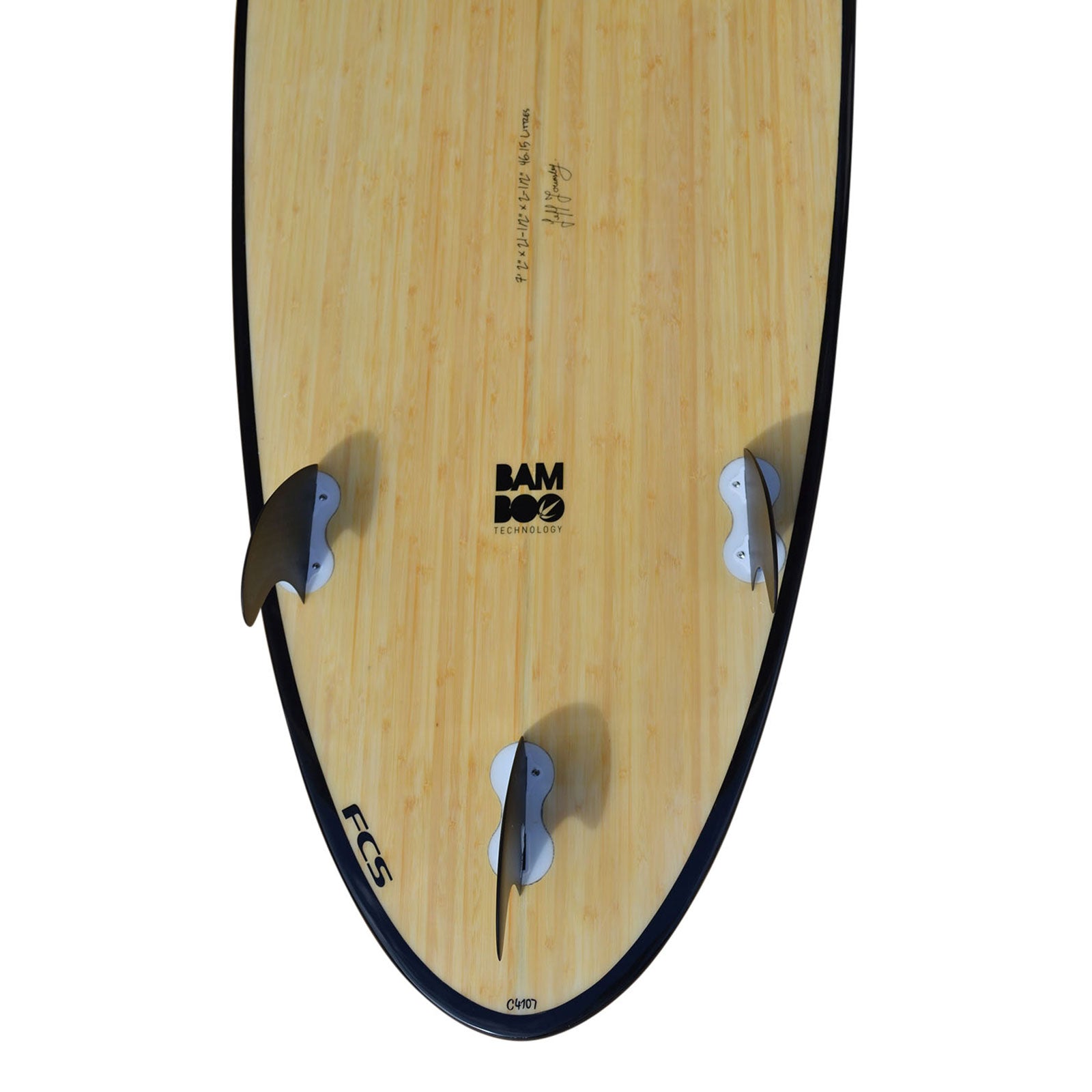 7′ 2″ Bamboo Round Tail Mini Mal Surfboard Package – Includes Bag, Leash, Fins & Wax | Funky Town Shop