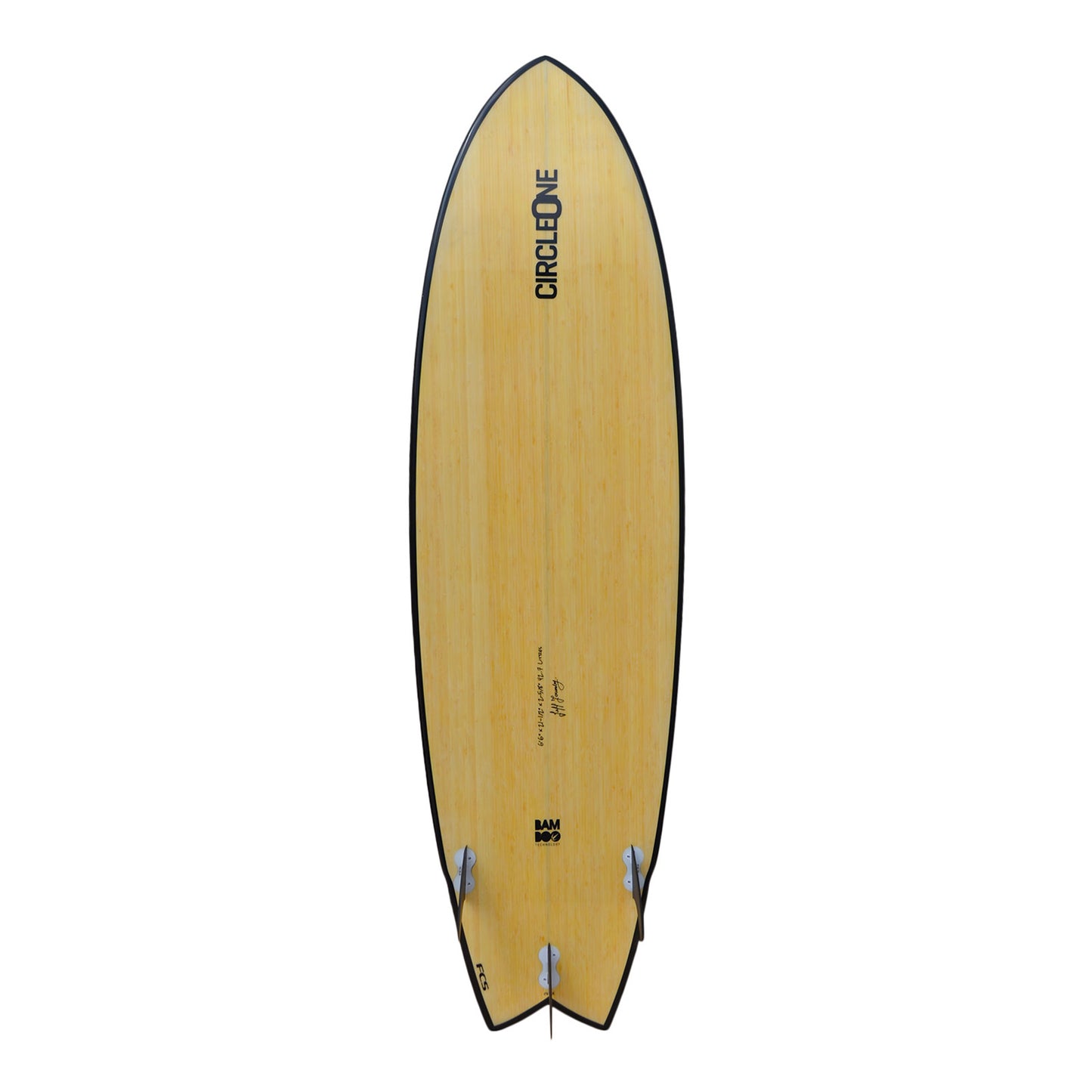 6′ 6″ Bamboo Wing Swallow Tail Surfboard Package – Includes Bag, Leash, Fins & Wax