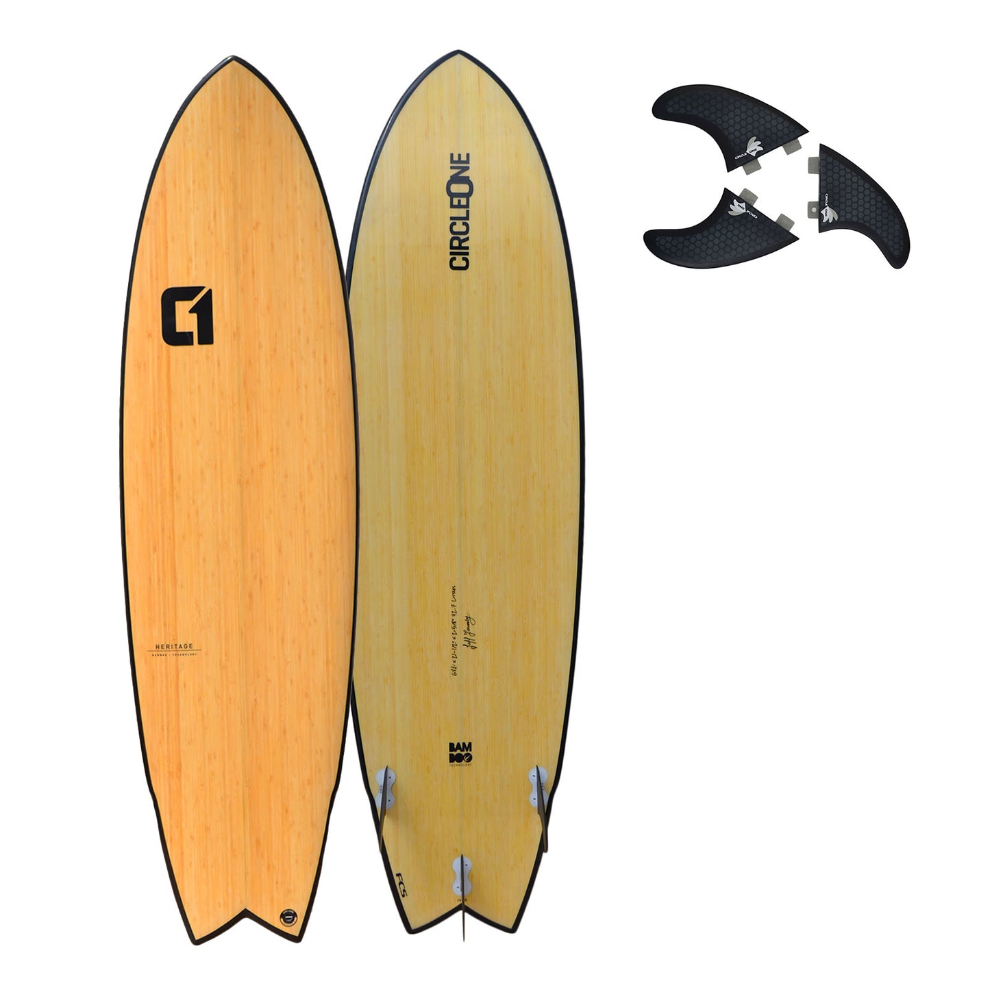 6′ 11″ Bamboo Wing Swallow Tail Surfboard | Funky Town Shop