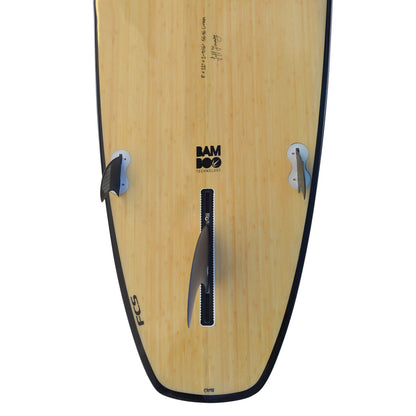 9′ Bamboo Pin Tail Longboard Surfboard – Includes Bag, Leash, Fins & Wax