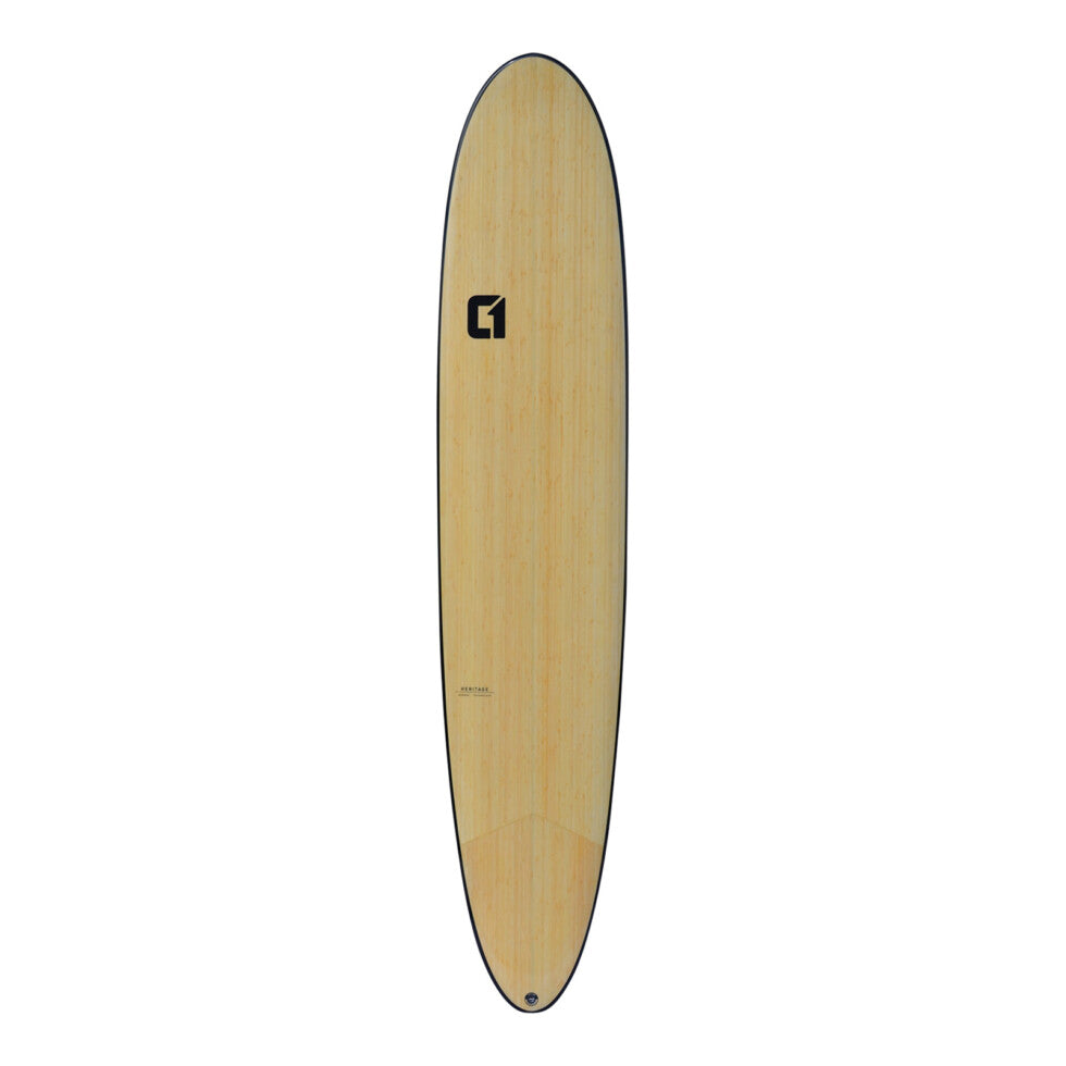 9′ 6″ Bamboo Round Pin Tail Longboard Surfboard | Funky Town Shop