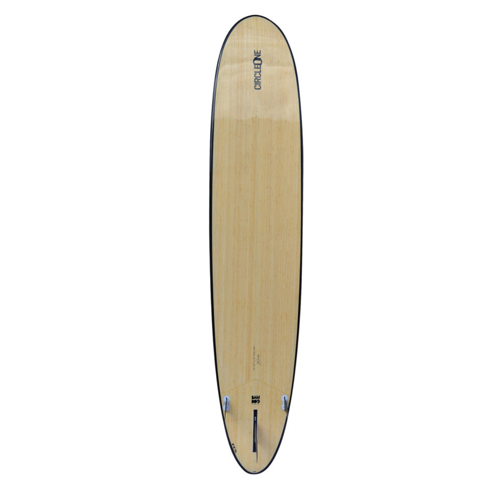 9′ 6″ Bamboo Round Pin Tail Longboard Surfboard | Funky Town Shop