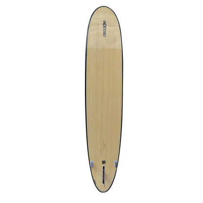 9′ 6″ Bamboo Round Pin Tail Longboard Surfboard Package – Includes Bag, Leash, Fins & Wax