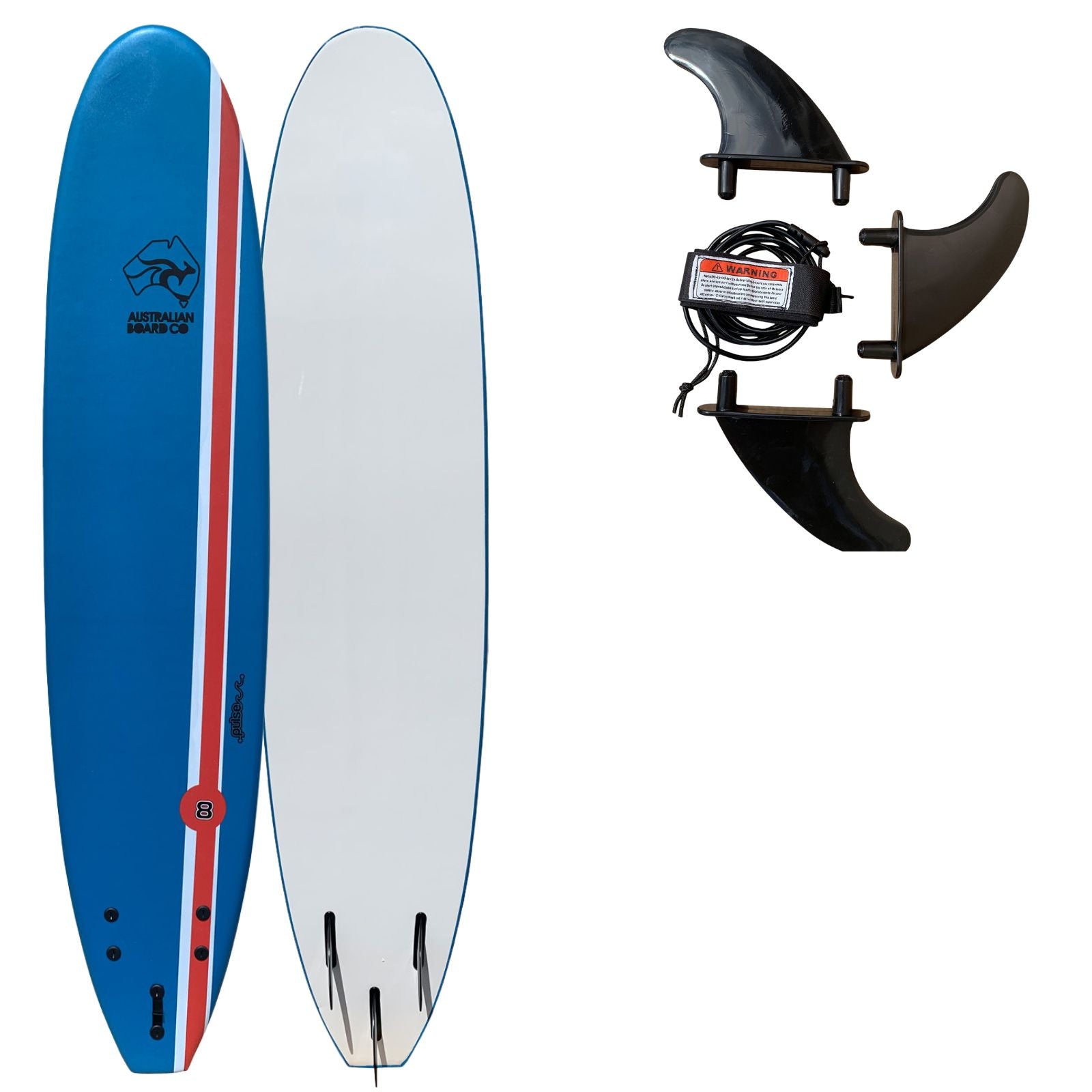 8ft Mini Mal Surfboard for Learners & Beginners, Adults & Kids from Australian Board Co | Funky Town Shop