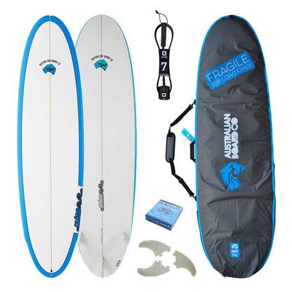 7ft Pulse Mini Mal Surfboard by Australian Board Company Package – Includes Bag, Fins & Leash