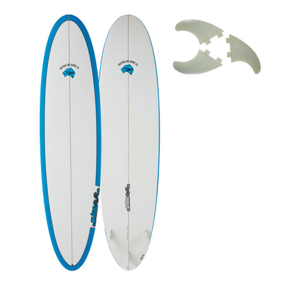7ft 6inch Pulse Round Tail Mini Mal Surfboard by Australian Board Company Package – Includes Bag, Fins & Leash